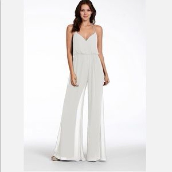 Hayley Paige Bridal Wedding Chiffon Jumpsuit Style 5710 Ivory - Picture 11 of 11